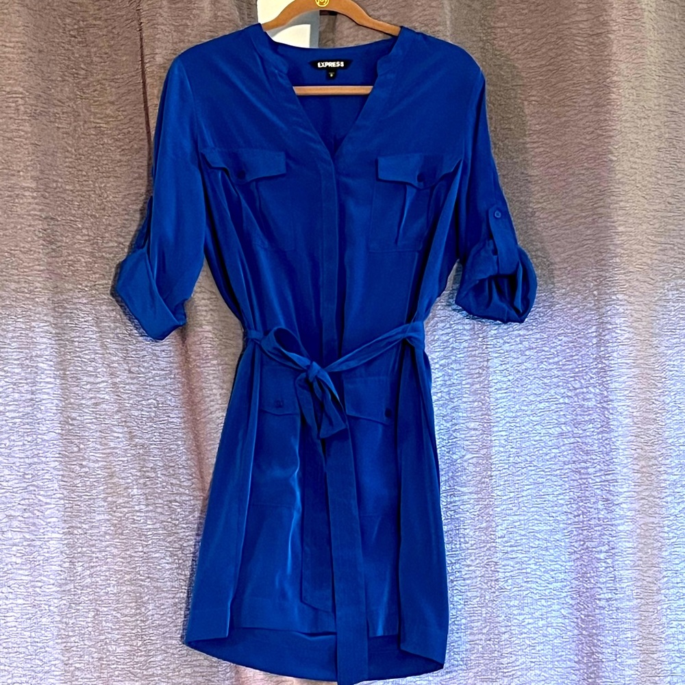Size Medium Satin Mini Express Shirt Dress